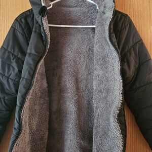 Kids Black and Gray Hooded Jacket
